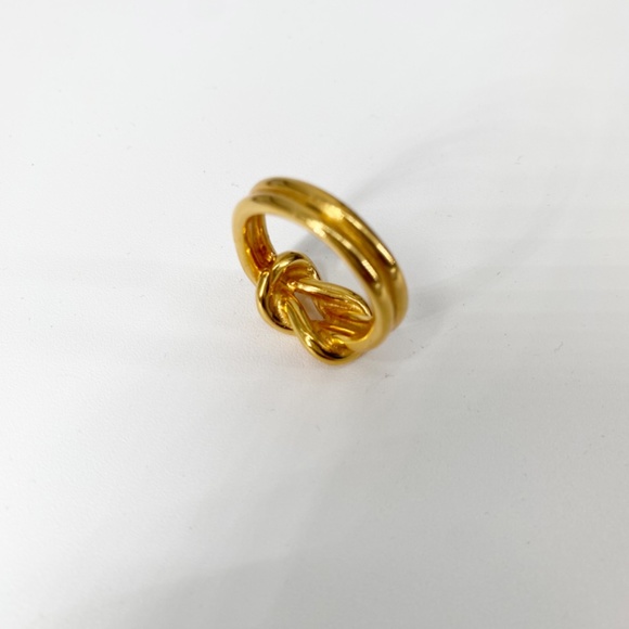 Hermes Atame Gold Metal Scarf Ring with Box Rare Vintage - Picture 10 of 12